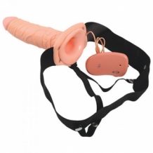 Real Rapture Vibrating Hollow Strap On 8 Flesh