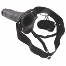 Real Rapture Vibrating Hollow Strap On 8 Black With Balls
