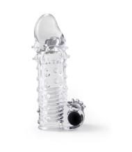 REALISTIC PENIS SHEATH S11 TRANSPARENT 15.5 CM W/ VIBRATION