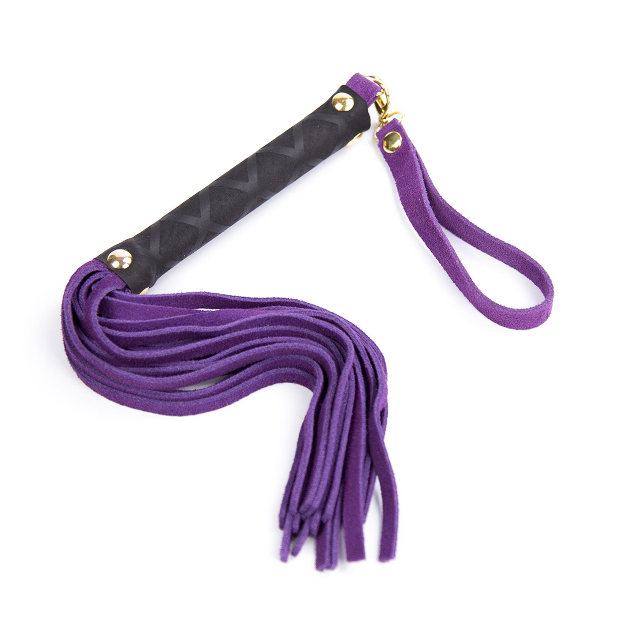 Leather flogger 27cm purple