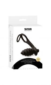 Multi Pleasure Vibrating Anal Massager with Cock & Ball Ring