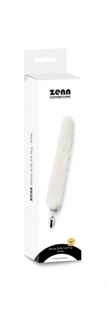 Deluxe Fluffy Fox Plug - White