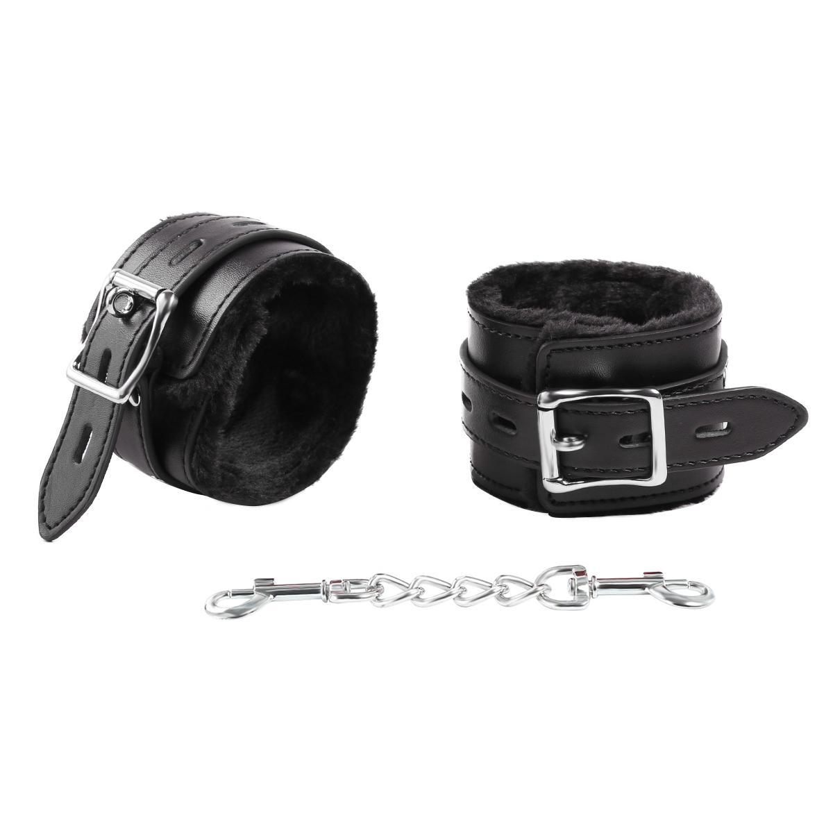 Fur lined ankle restraints black