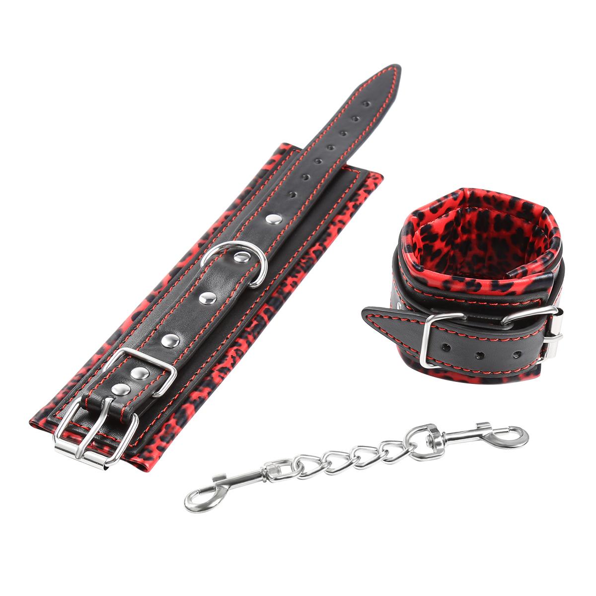 Wrist Restraints Leopard Red/Black