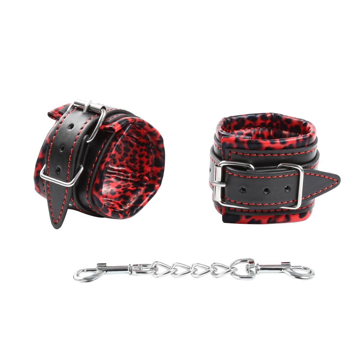 Wrist Restraints Leopard Red/Black