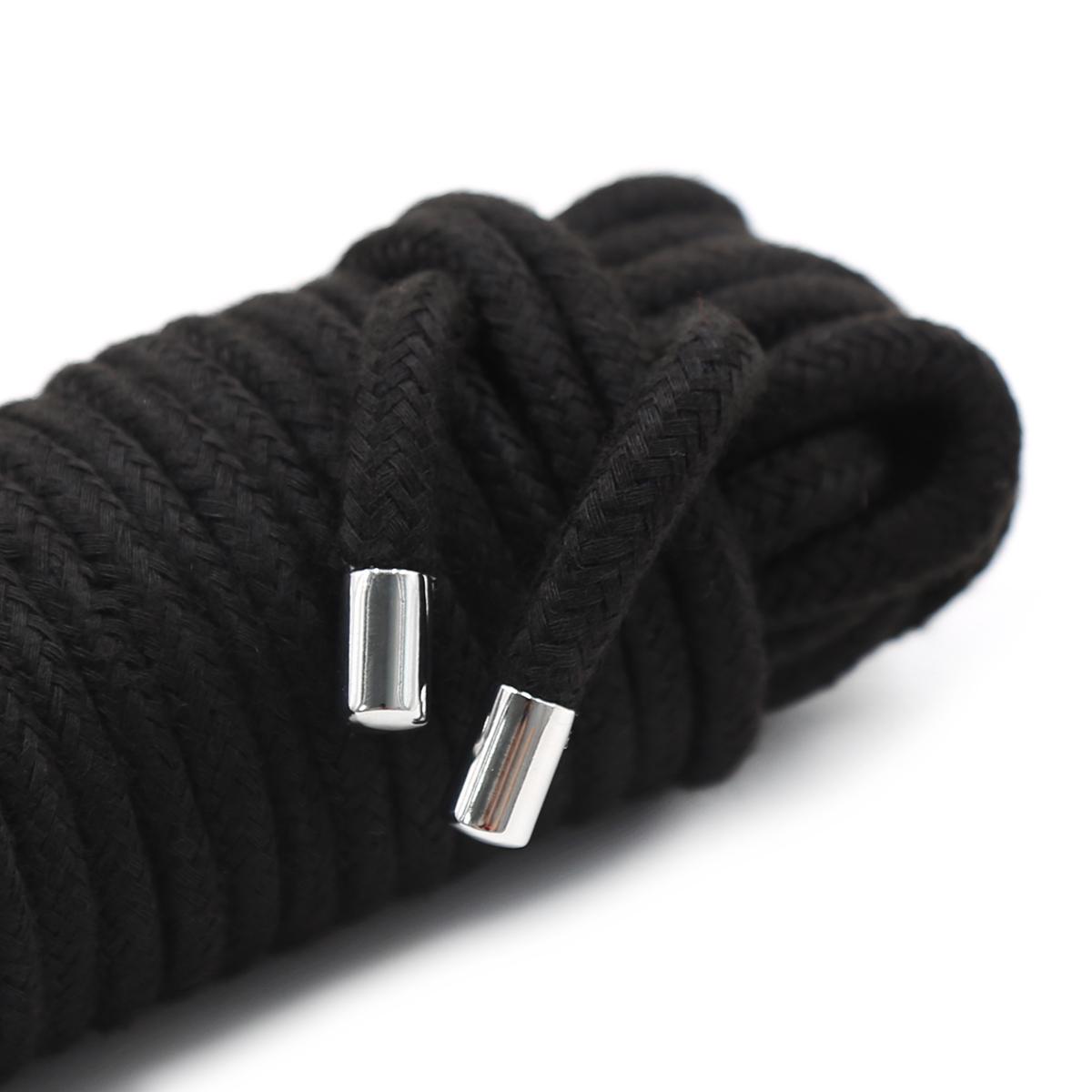 Cotton Rope wit Metal Tip 20M Black