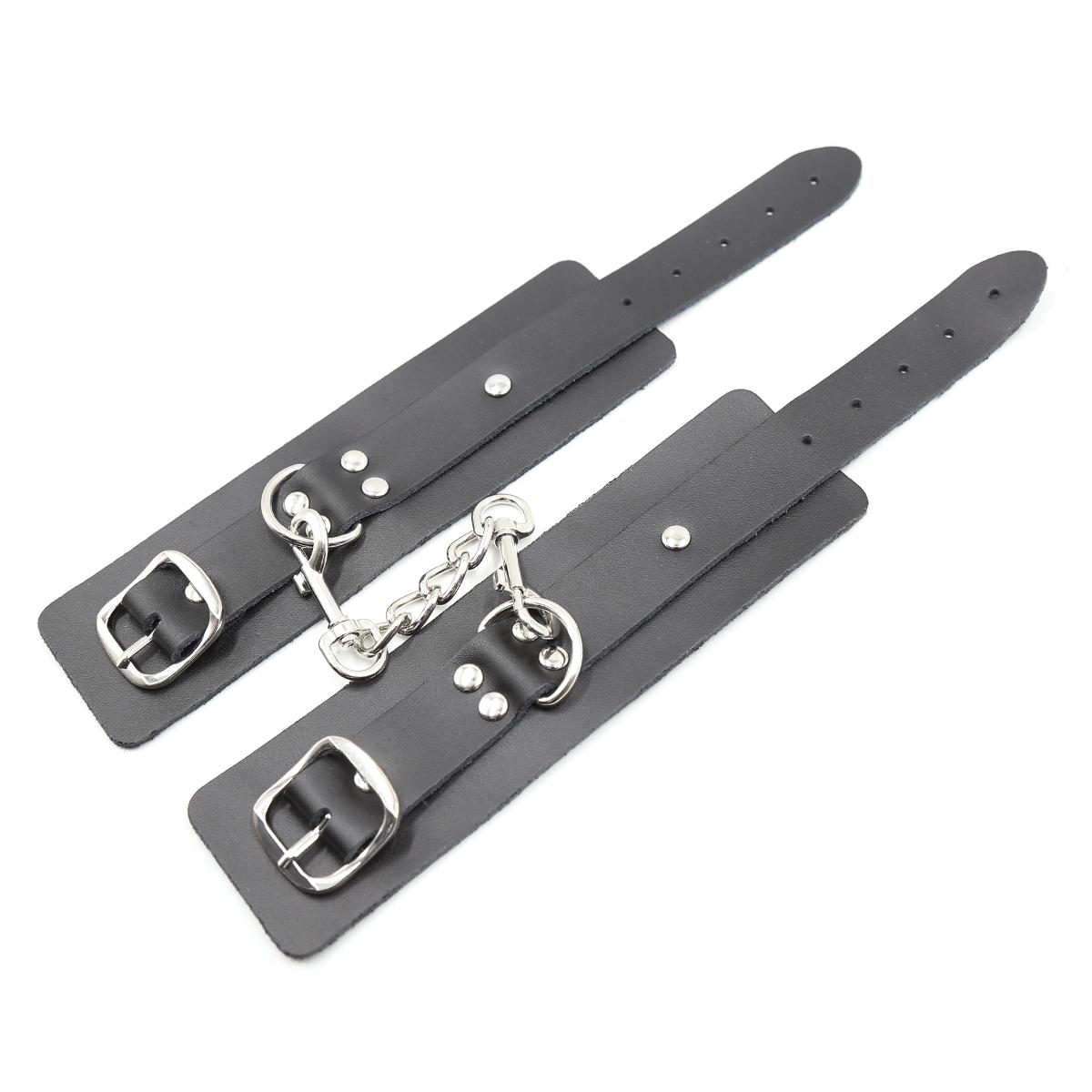 Leather Hand Cuffs Black