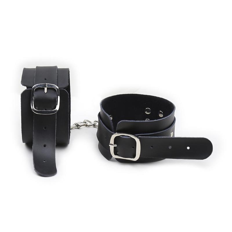 Leather Ankle Cuffs Black
