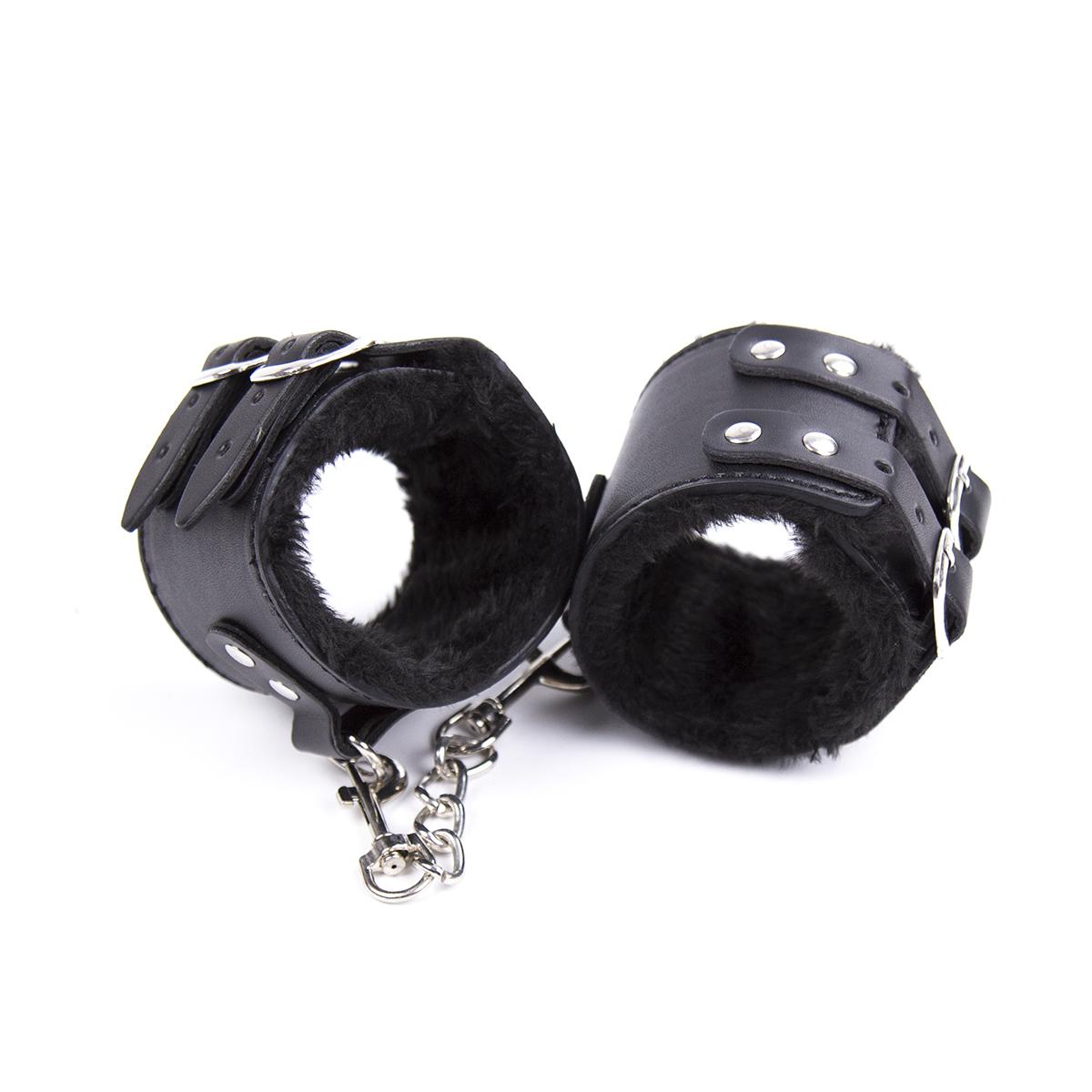 Plush Ankle Cuffs Black