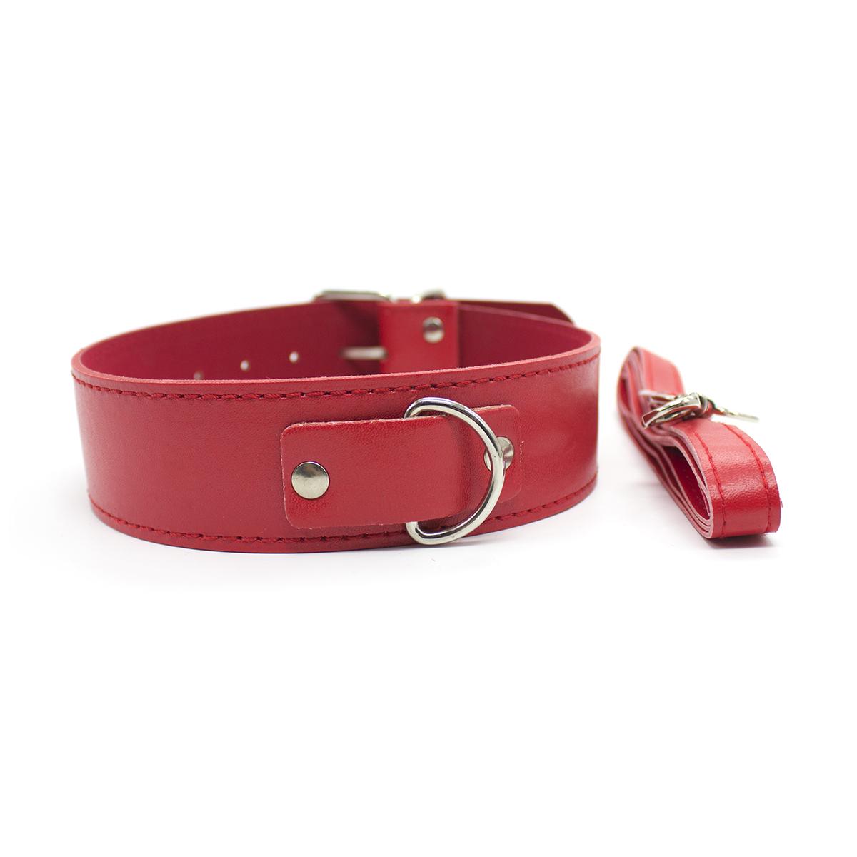 Collar with Leash Red
