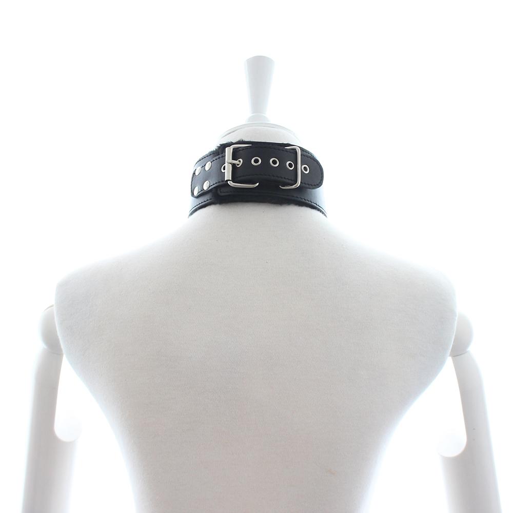 Plush Collar + Leash Black