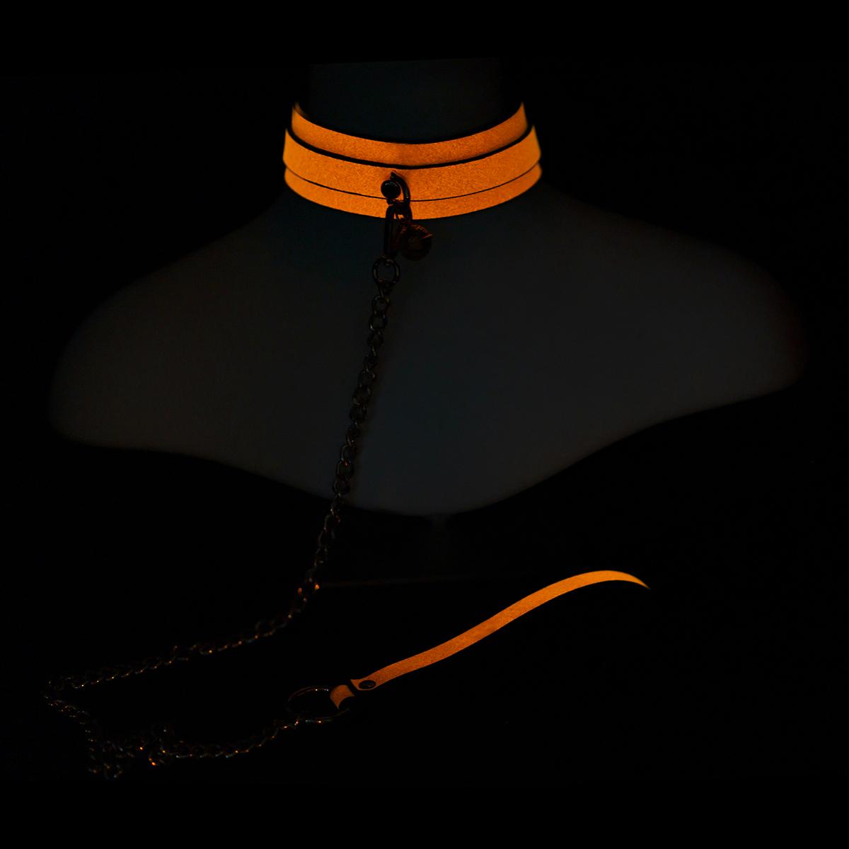 Glow Collar + Leash Orange