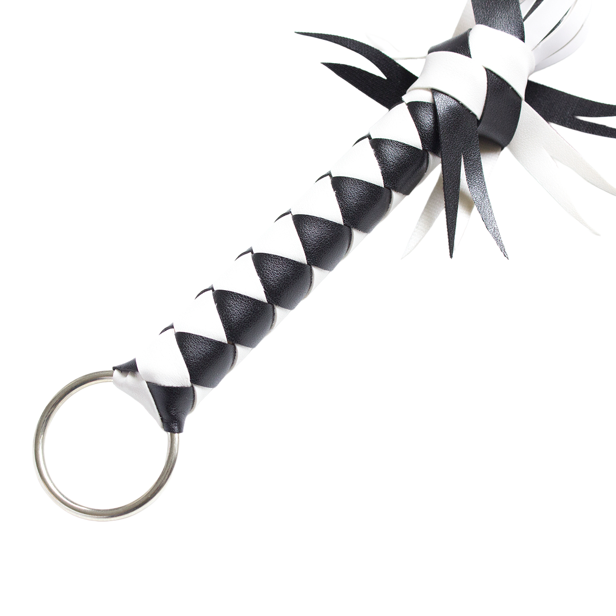 Leather Flogger Black/White