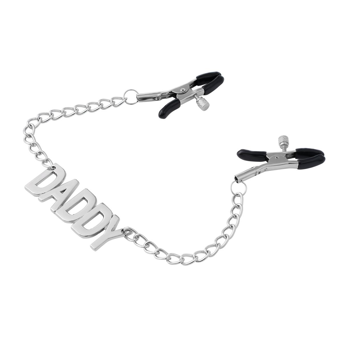Daddy Nipple Clamps Chain Silver/Black