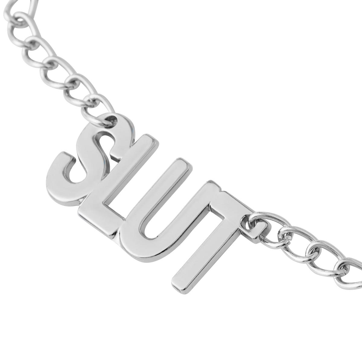 SLUT Nipple Clamps Chain Silver/Black