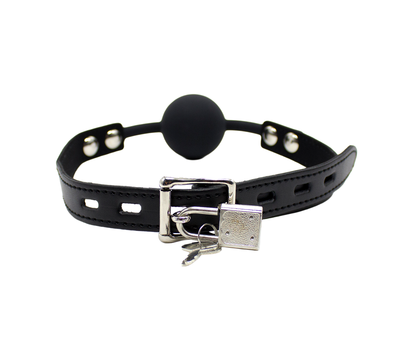 Lockable, Silicone Ball Gag Black