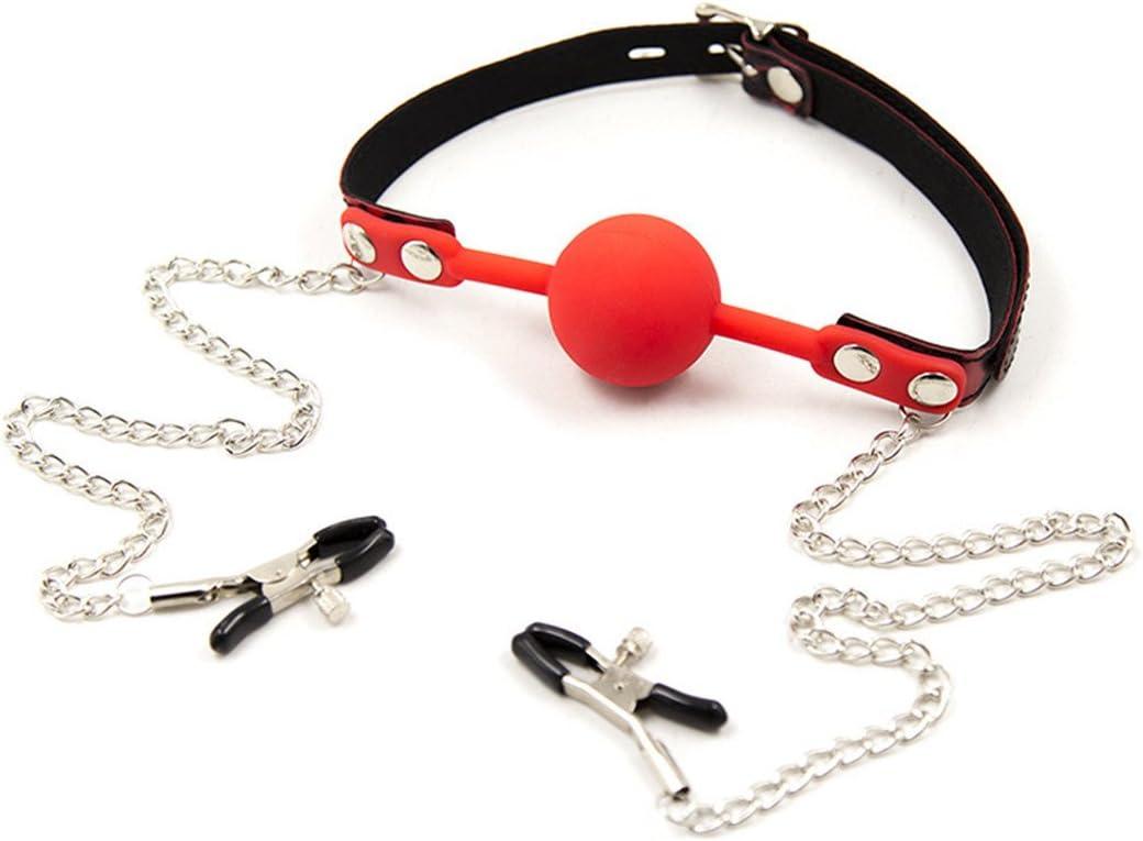 Silicone Gag/Nipple Clamps Black/Red
