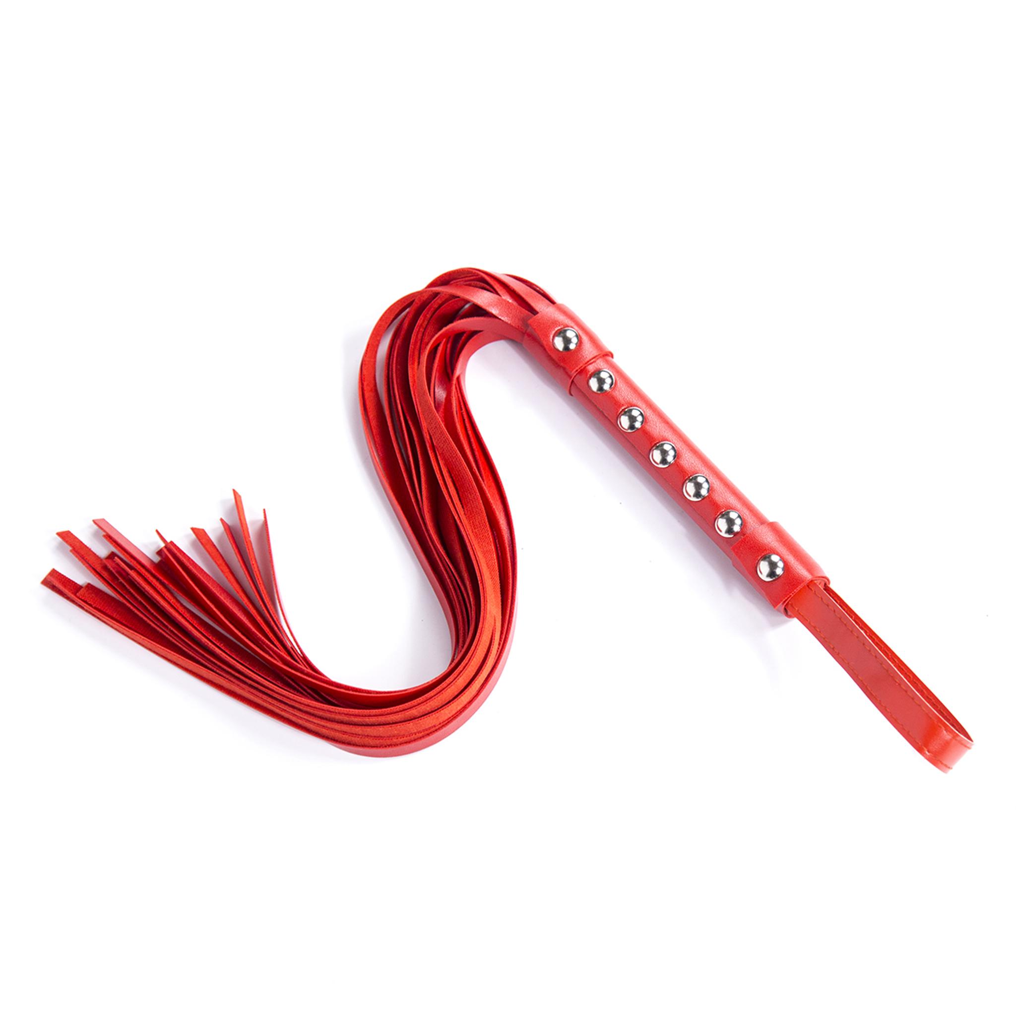 Studded flogger 53cm red