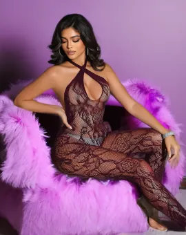 Bodystocking S/L - Burgundy