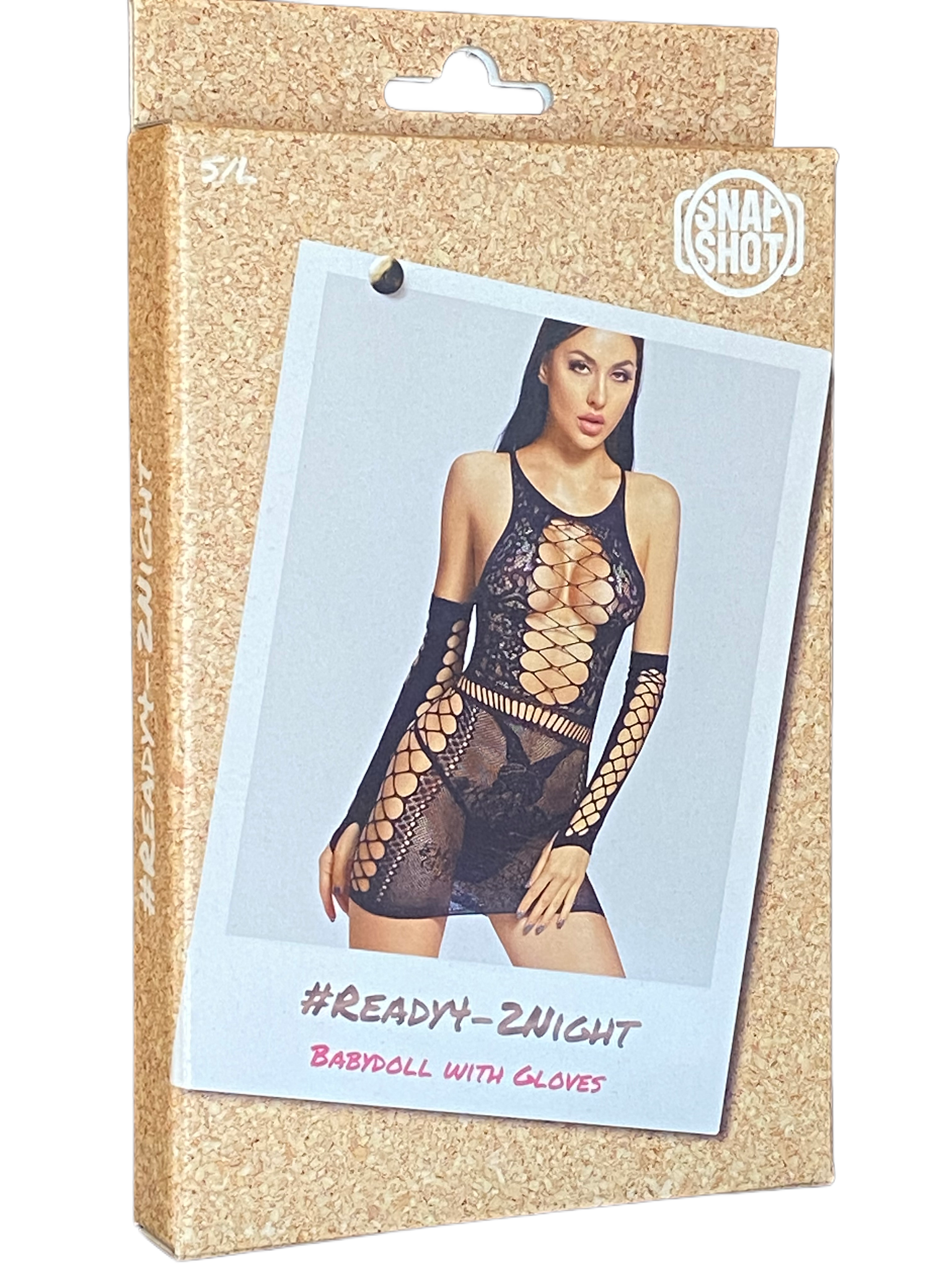 Babydoll with Gloves S/L - Black