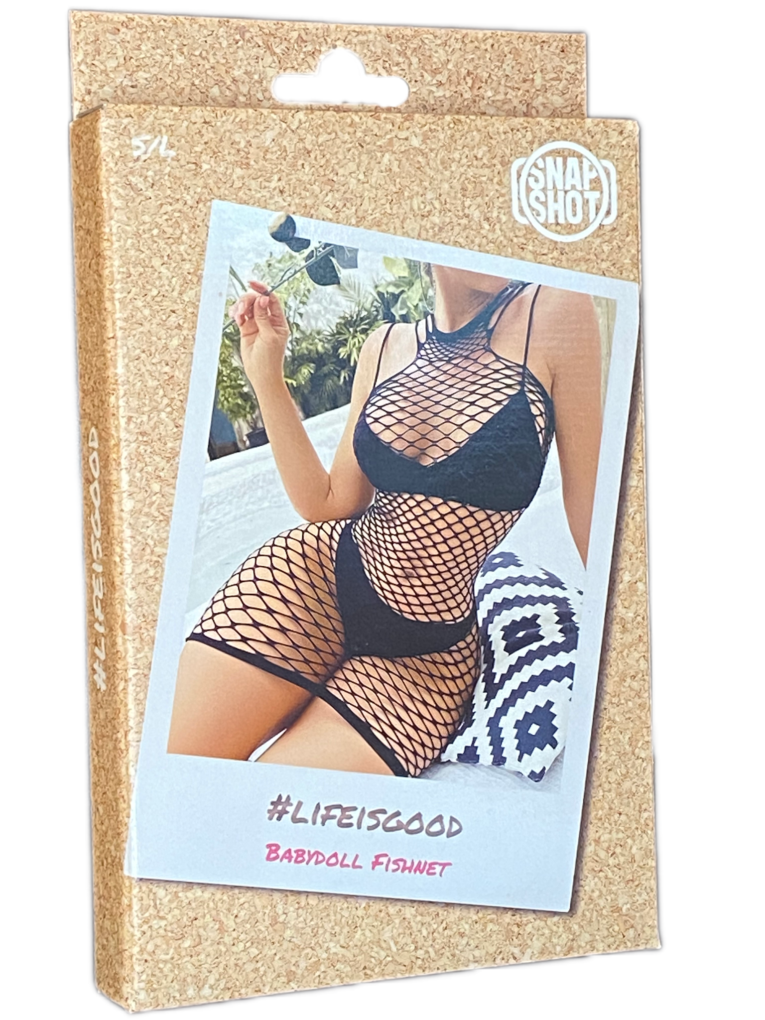 Babydoll Fishnet S/L - Black