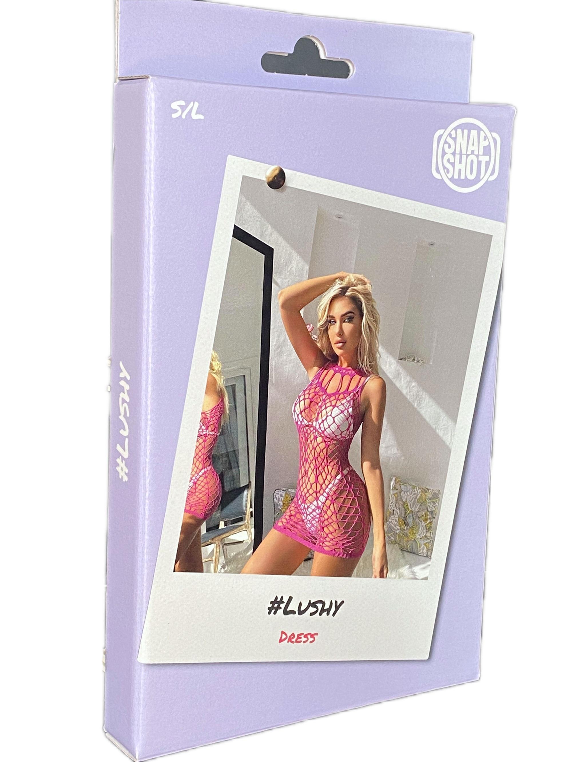 Fishnet Dress S/L - Pink