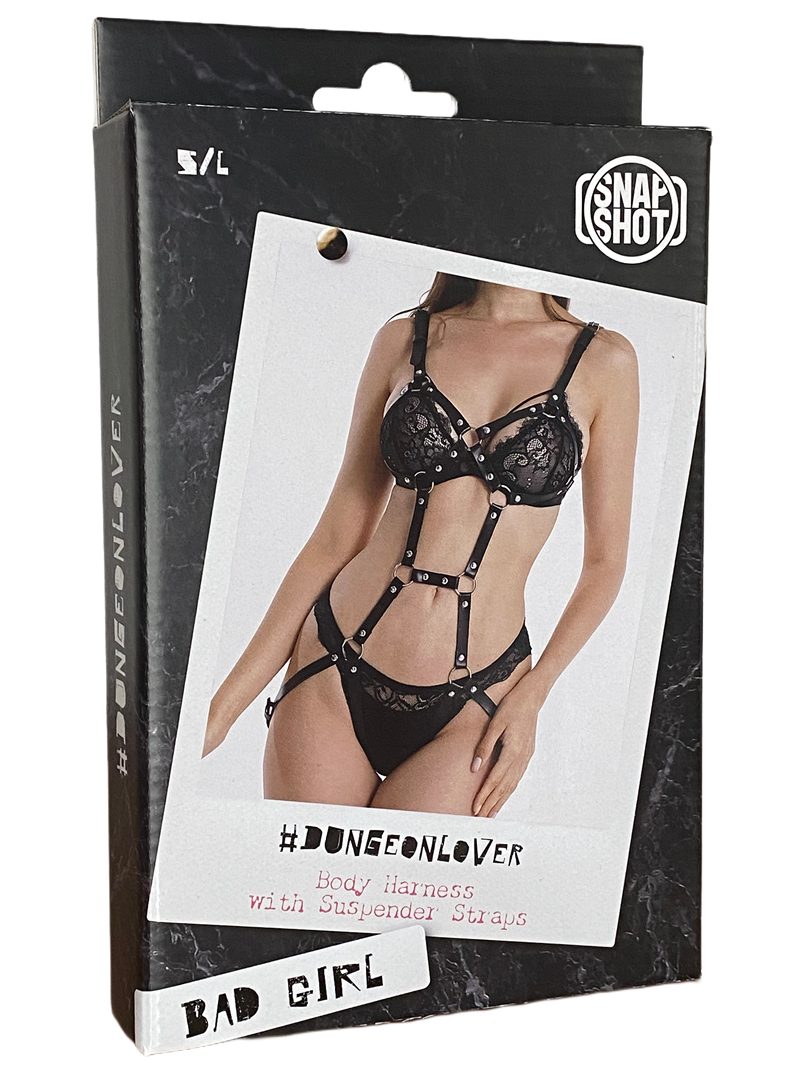 Body Harness with Suspender Straps S/L Black