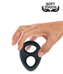 MR.COCK DUO SILICONE COCKRING BLACK
