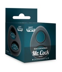 MR.COCK DUO SILICONE COCKRING BLACK