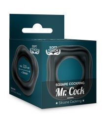 MR.COCK SQUARE SILICONE COCKRING BLACK
