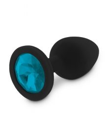 RELAXXXX SILICONE DIAMONT PLUG BLACK/BLUE SIZE S