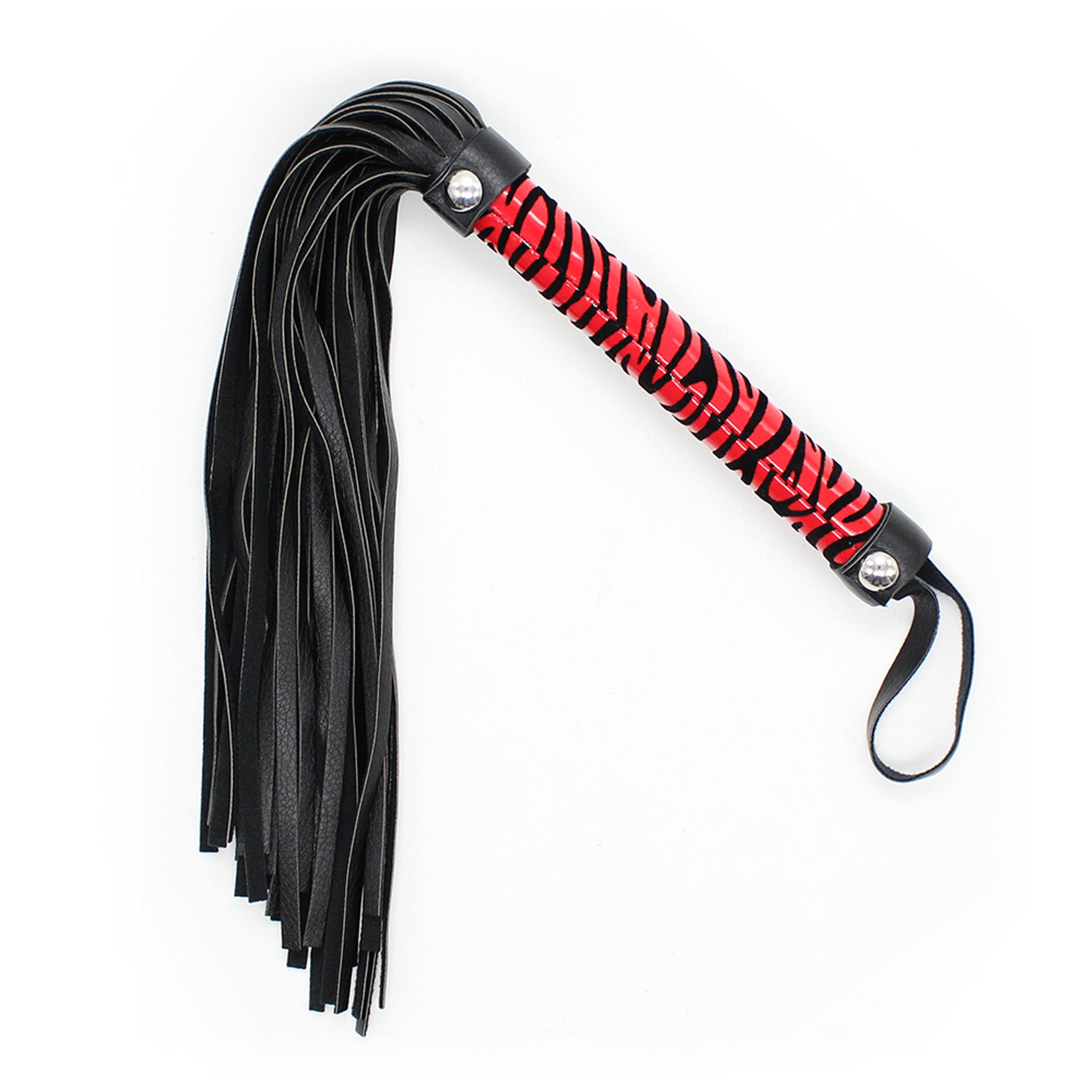 Leopard flogger 39cm black/red