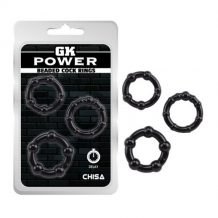 Beaded Cock Rings Set Black