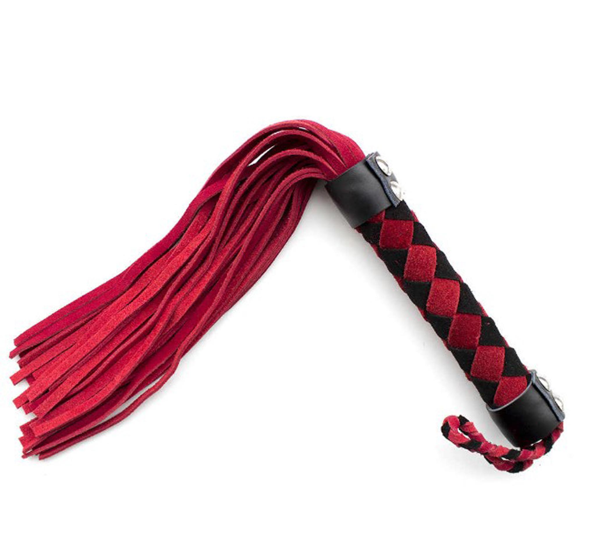 Leather Flogger 38 cm black/red
