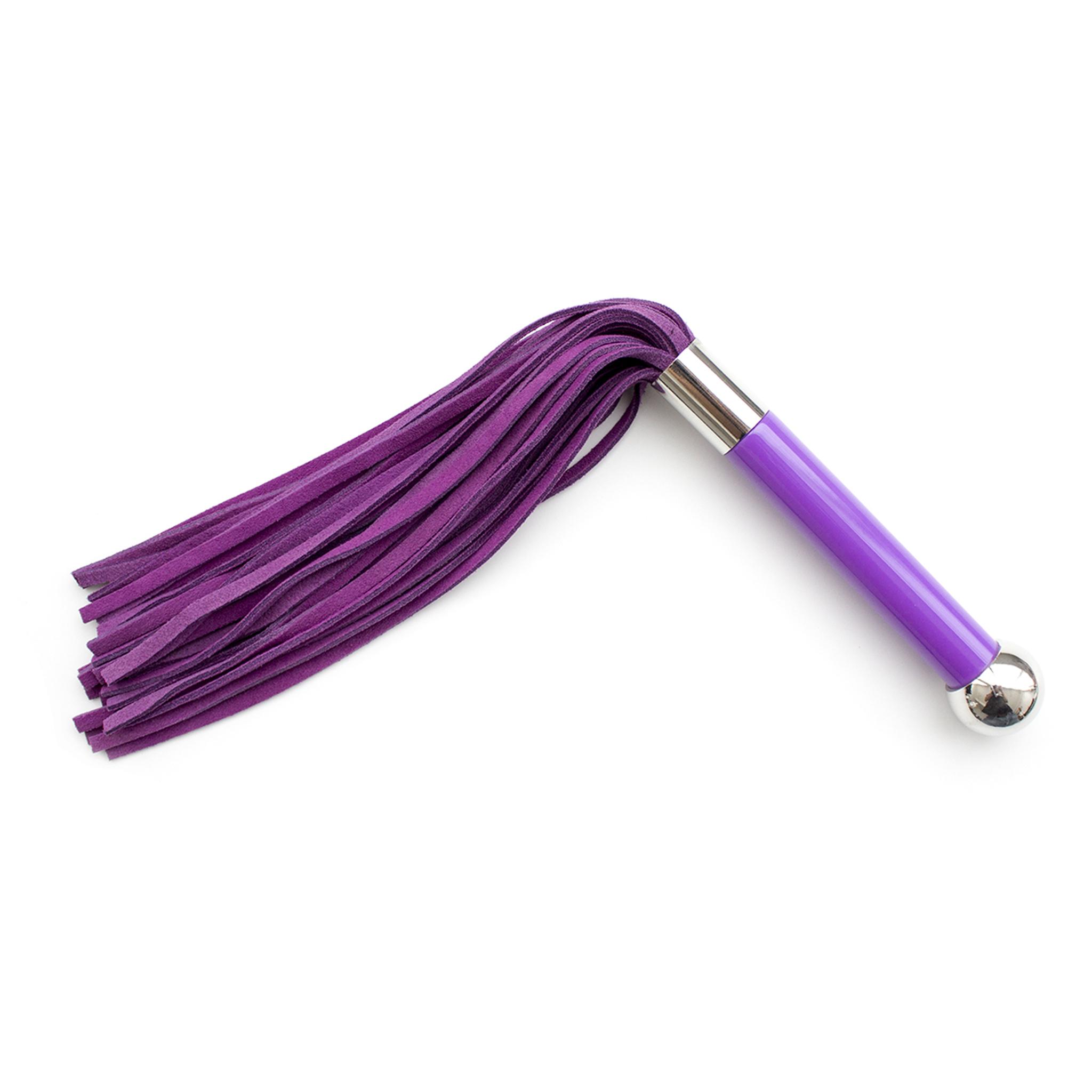 Leather flogger 38cm purple