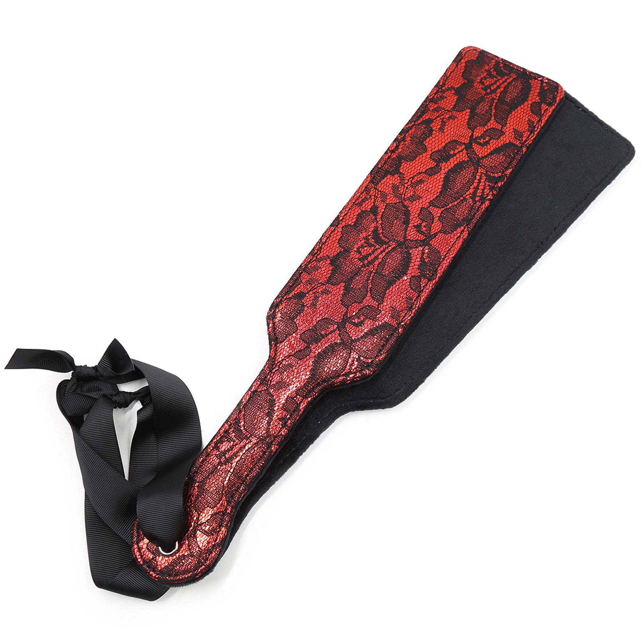 Lace paddle 37cm black/red