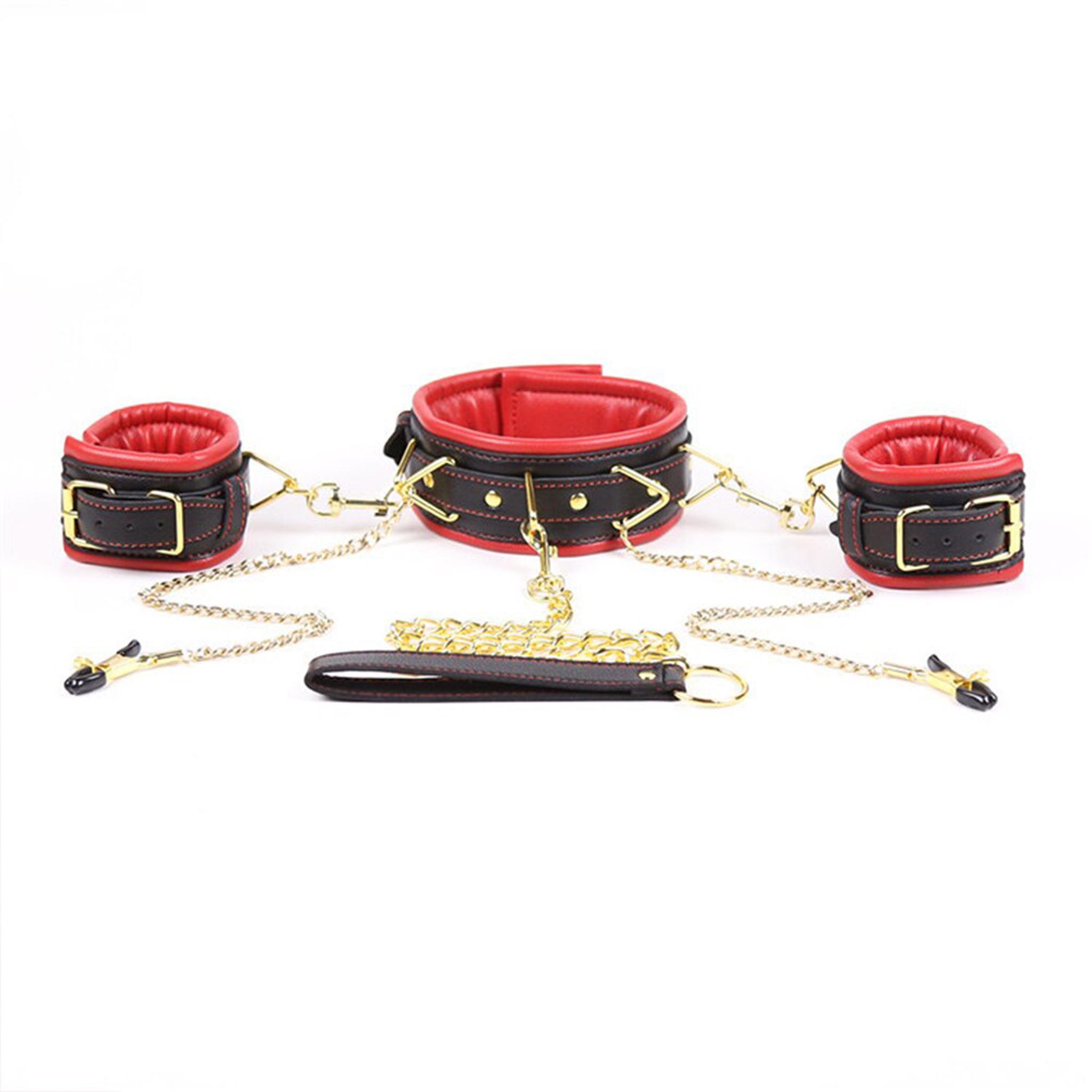 Collar with restraints black/red