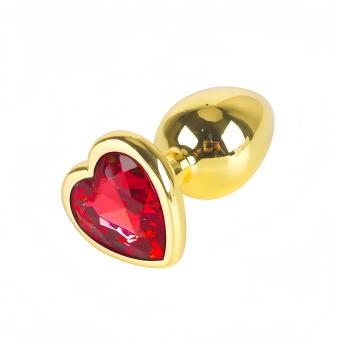 GOLD HEART RED LARGE