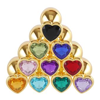 GOLD HEART DEEP PURPLE SMALL