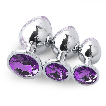 SILVER ROUND DEEP PURPLE SMALL