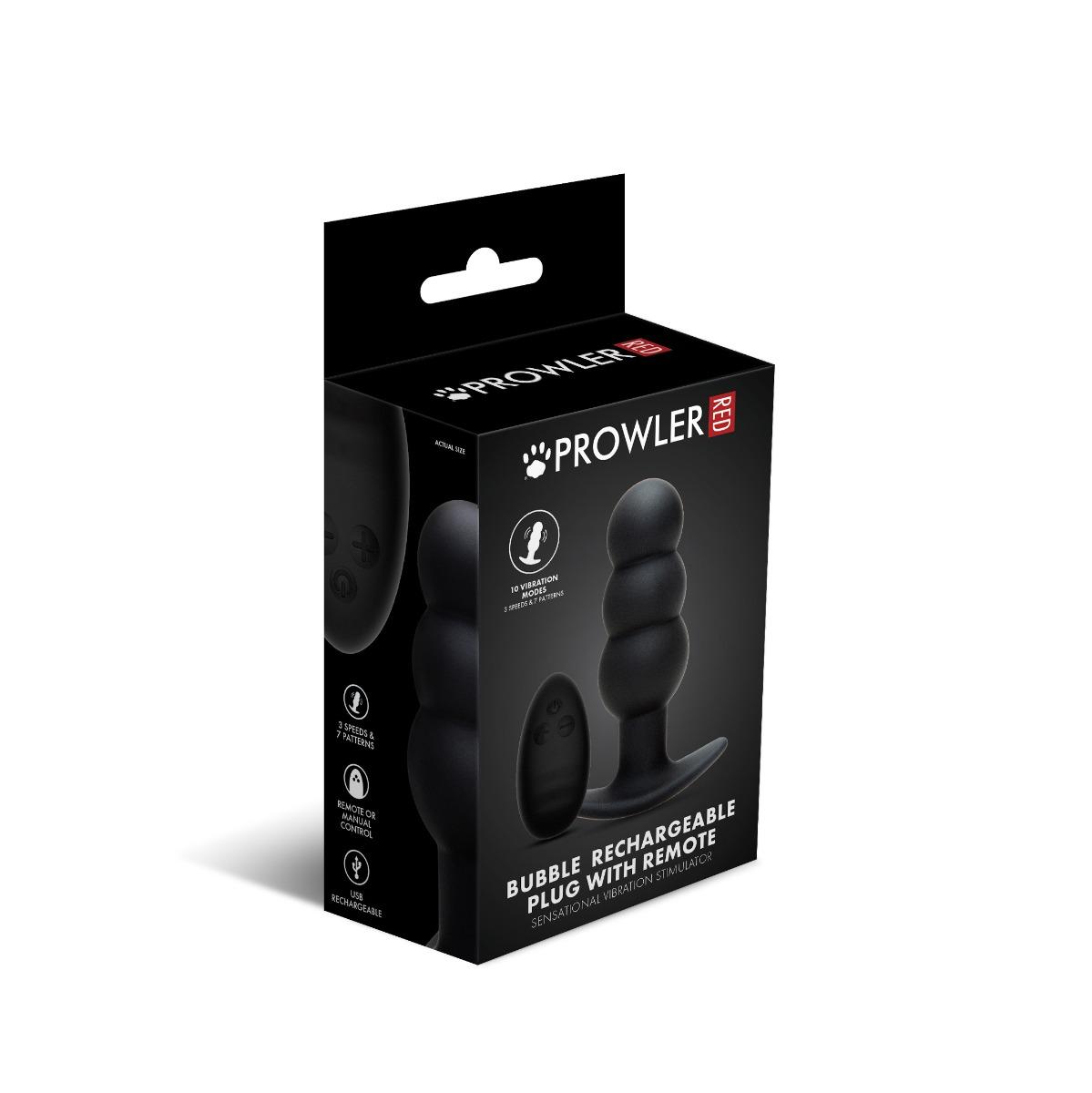 Prowler RED Bubble Rechargeable Butt Plug With Remote