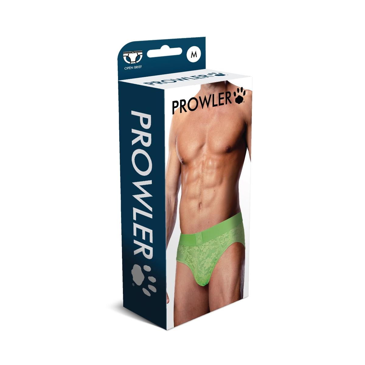 Prowler Neon Green Lace Open Back Brief Medium