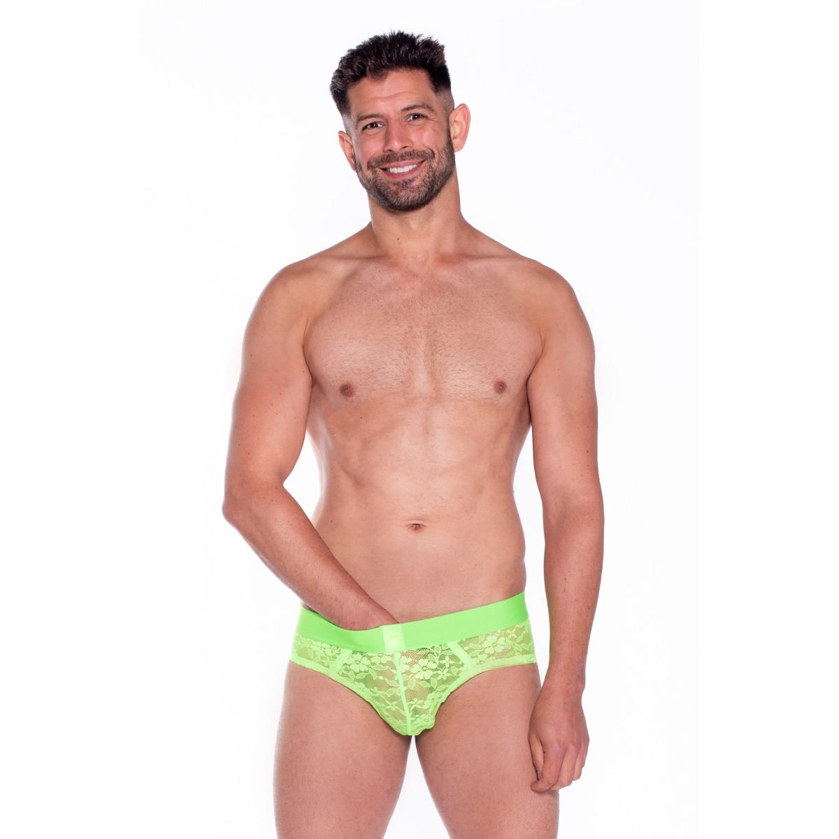 Prowler Neon Green Lace Brief Large