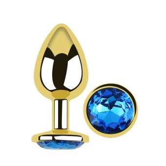 GOLD ROUND DEEP BLUE SMALL