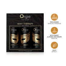 SEXY THERAPY SENSUAL MASSAGE OILS 3 x 30ml  Set Mini Size Collection